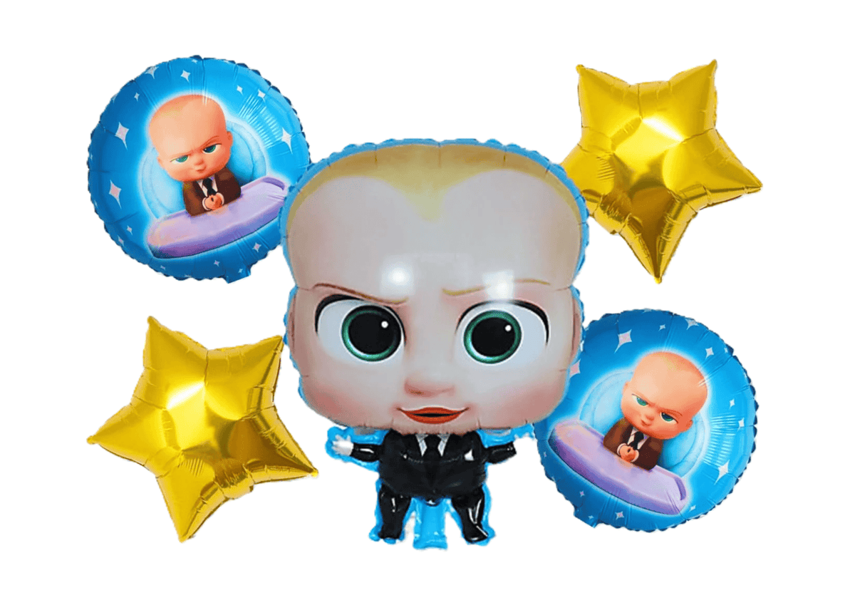 Boss Baby Birthday Balloons | Foil Balloon Pack of 5 | Party Décor Supplies